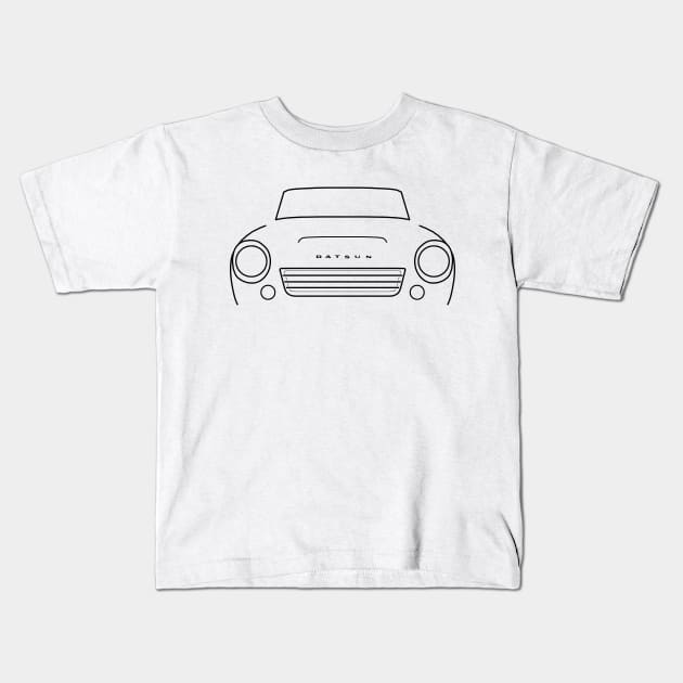 Datsun Roadster 1960s classic car black outline graphic Kids T-Shirt by soitwouldseem